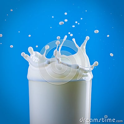 Milk splashing in glass