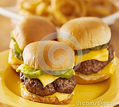 Mini burger sliders trio