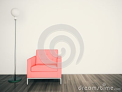 Minimal modern interior armchair FACE A BLANK WALL