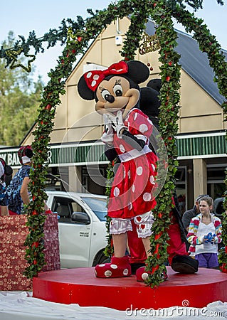 Minnie Mouse at a Hamner Springs Christmas Parade
