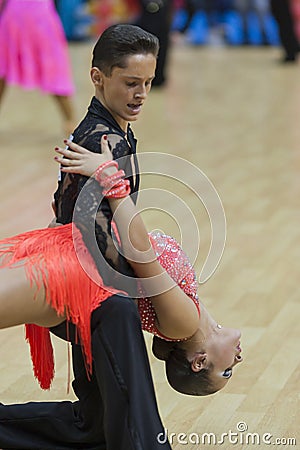 MINSK-BELARUS, FEBRUARY, 9: Unidentified Dance Couple Performs Y