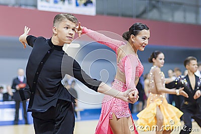 Minsk-Belarus, February, 23: Unidentified Dance Couple Performs