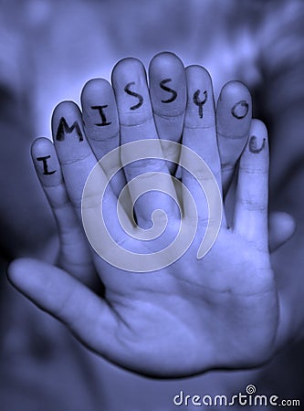 Missing You Finger Message Stock Images - Im