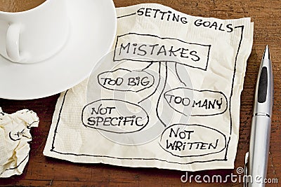 Mistakes in setting goals on napkin