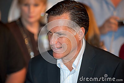 Mitt Romney appears at a town hall meeting in Mesa, AZ
