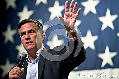 Mitt Romney appears at a town hall meeting in Mesa, AZ