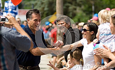 Mitt Romney Meets Voters During Amherst, NH, July 4th Parade