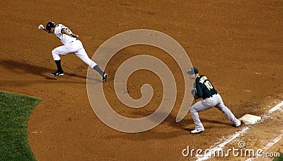 MLB - Podsednik tries to steal second base