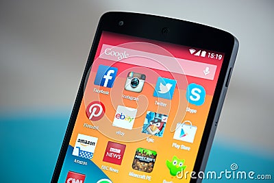 Mobile apps on Google Nexus 5