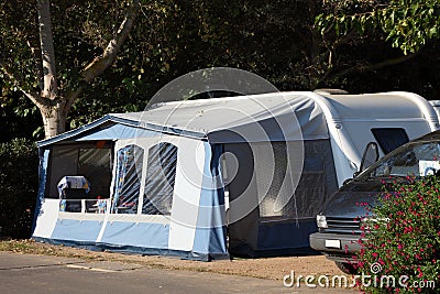 Mobile home at a camping site