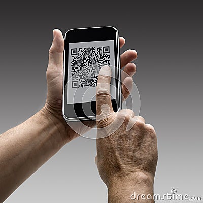 Mobile phone with QR code