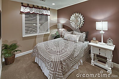 Model Home Bedroom - Brown & Tan