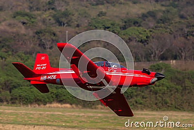 Model Remote Plane Flying Close-Up