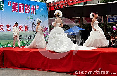 Pengzhou, China: Models on Fashion Runway