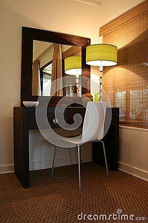 Modern African interior bedroom dressing table