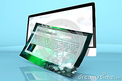 A modern All in one computer with a generic website