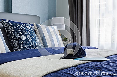 Modern blue bedroom design