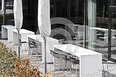 Modern business outdoor cafe or restaurant