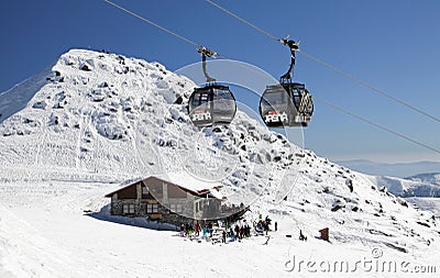 Modern cableway in ski resort Jasna, Slovakia