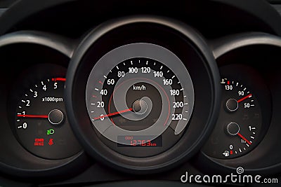 A modern car dashboard.