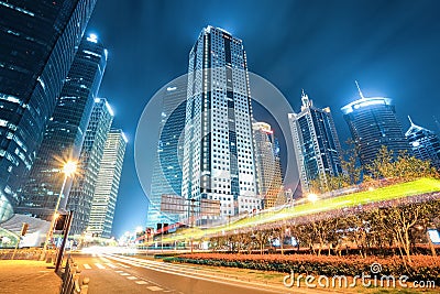 Modern city of shanghai at night