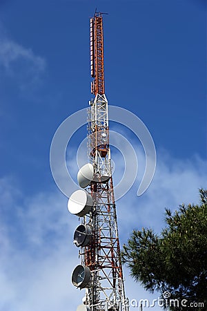 Modern communication tower (transmitter)