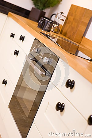 Modern designer kitchen cooker and hob