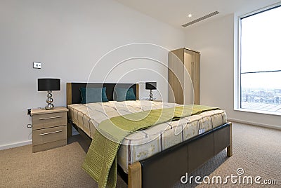 Modern double bedroom with king size bed