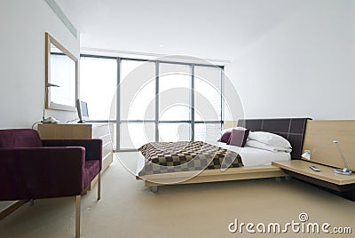 Modern double bedroom with king size bed