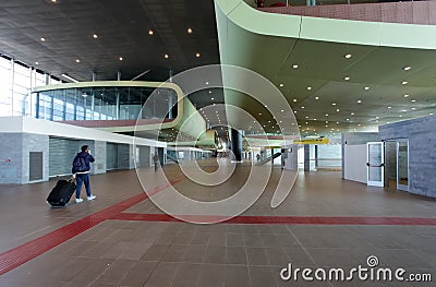 Modern and futuristic international train station