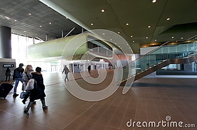 Modern and futuristic international train station
