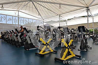 Modern gym interior with equipment