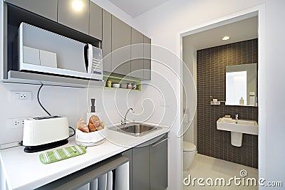 Modern home white kitchen