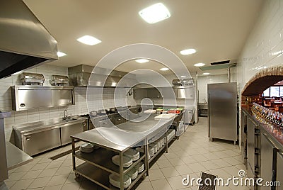 Modern kitchen in restaurant