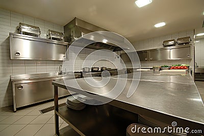 Modern kitchen in restaurant`
