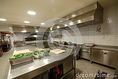 Modern kitchen in restaurant`