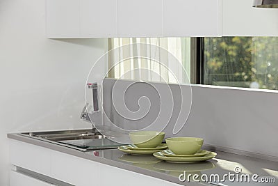 Modern kitchen with stylish furniture