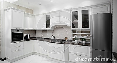 Modern kitchen with stylish furniture