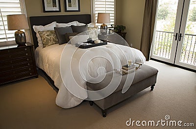 Modern luxury home bedroom.