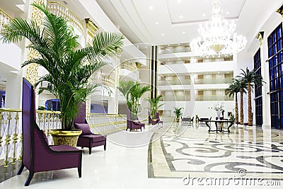 Modern luxury lobby interior in hotel in Kemer, An