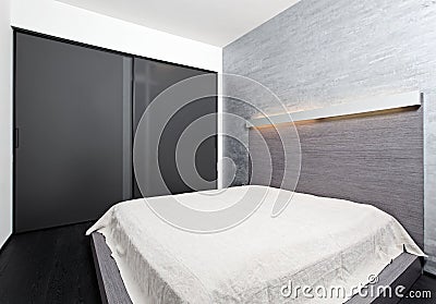 Modern minimalism style bedroom interior