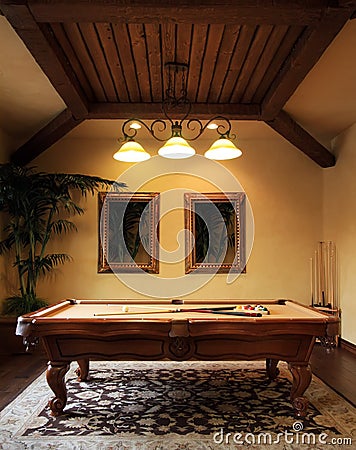 Modern pool game room
