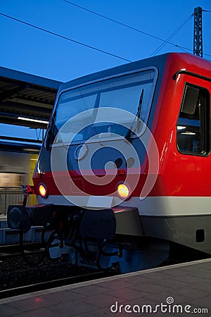 Modern red train