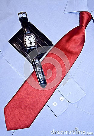 Modern shirt with red tie