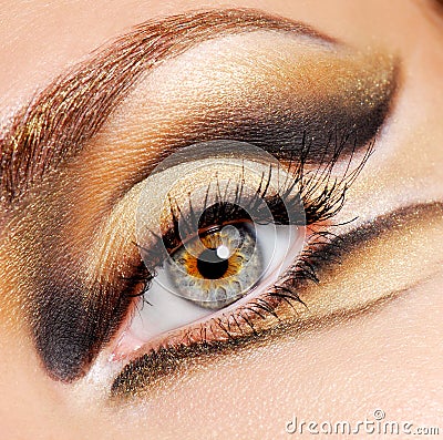 Modern and stylish coloured eye make-up