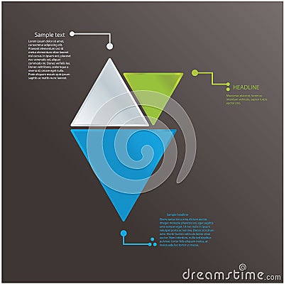 Modern triangle template with fresh colors. Logo icon.