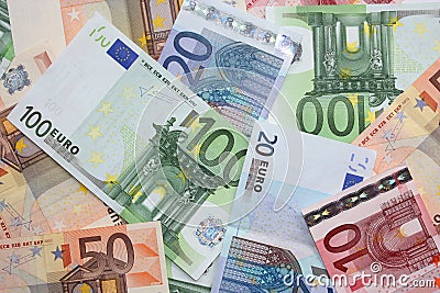 Money euro banknotes
