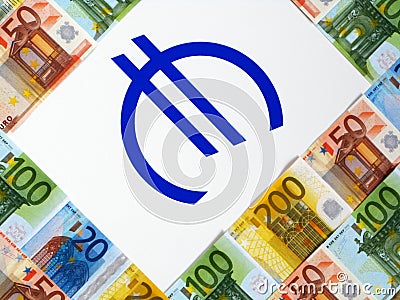 Money euro and sign