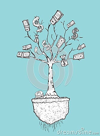 Money tree illustration