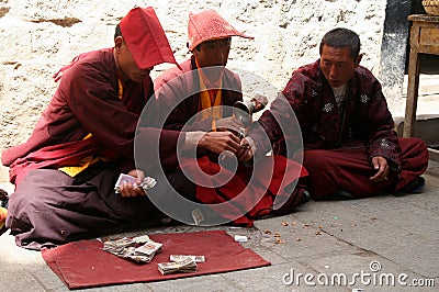 Monks counting money